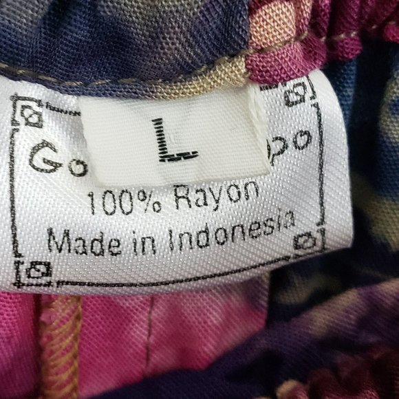 Gone Troppo Women's Sz Large Tie Dye Harem Buttoned Hem Boho Baggy Pants - Picture 12 of 14